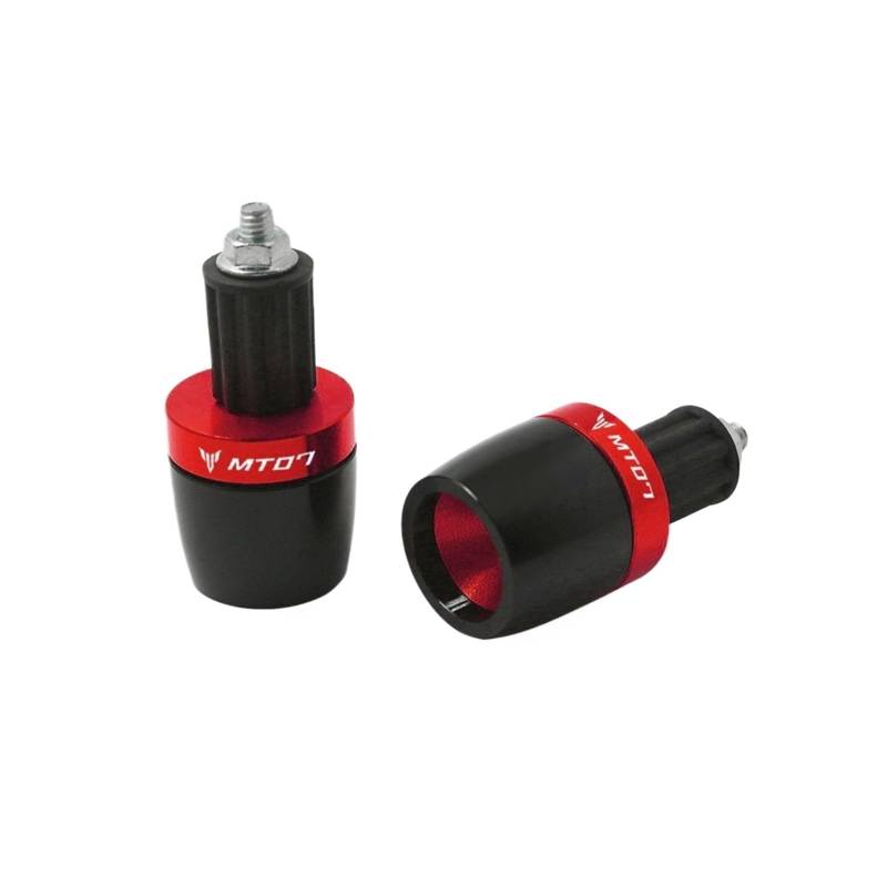 GAFITSEP Motorradzubehör Lenkergriffe Enden Gegengewicht Cap Plug Sliders Lenker Compatible with Yaha Ma MT07 MT 07 MT-07 Lenker Endkappen(Rosso) von GAFITSEP