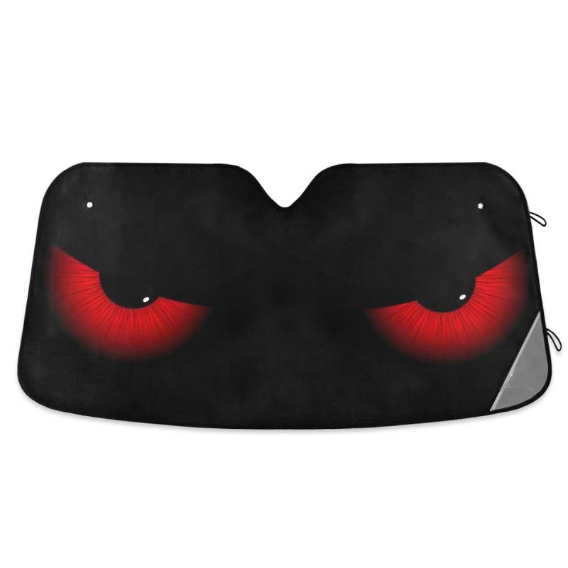 Rote böse Blicke Auto Windschutzscheibe Sonnenschutz Faltbarer Sonnenschutz Auto 135 x 59 cm von GAIREG