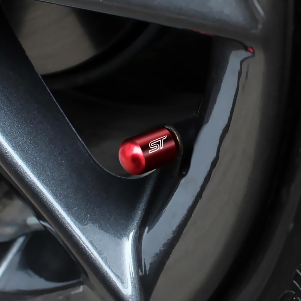 4 Stück Auto Reifen Ventilkappen Kompatibel mit für Ford ST Line Focus X 2 3 Mondeo Fiesta Kuga MK2 MK3 MK4 Reifen Stabilen Reifendruck Staubschutz Zubehör,B von GALGAN