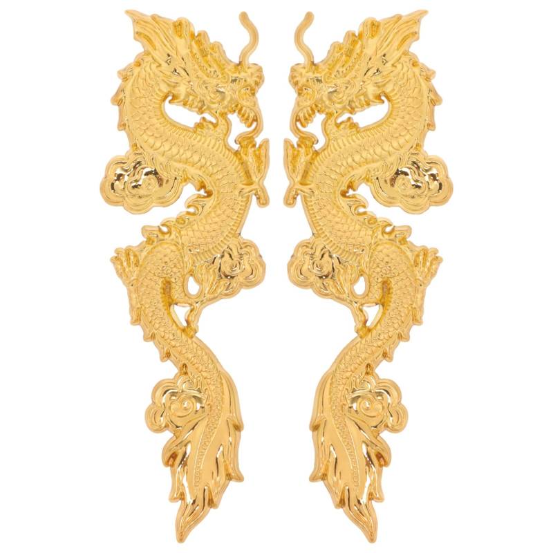 Drachen Auto Embleme Aufkleber Abzeichen 2 Stück 3D Metall Drachen Aufkleber Auto Dekorationen Für Chinesische Neujahrsdekorationen 2024 A von GALPADA