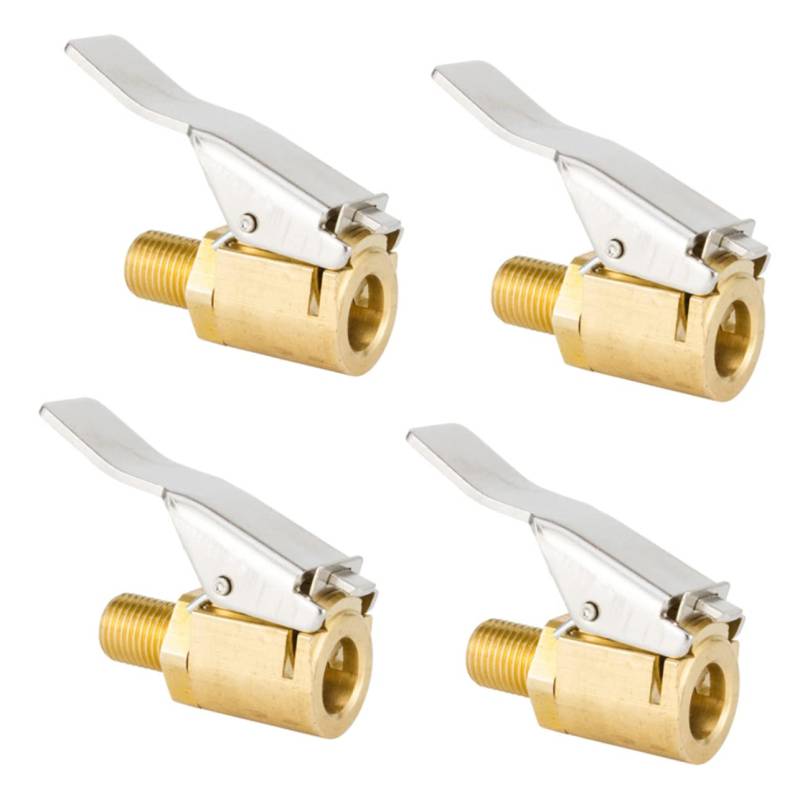 GALPADA 4 Stück Luftpumpenventil Reifenfüller Chuck Air Chuck Für Reifen Autozubehör Luftpumpenclips Reifen Air Chuck Ventile Auto Air Chuck Autoreifen Air Tire Chuck Golden Copper von GALPADA