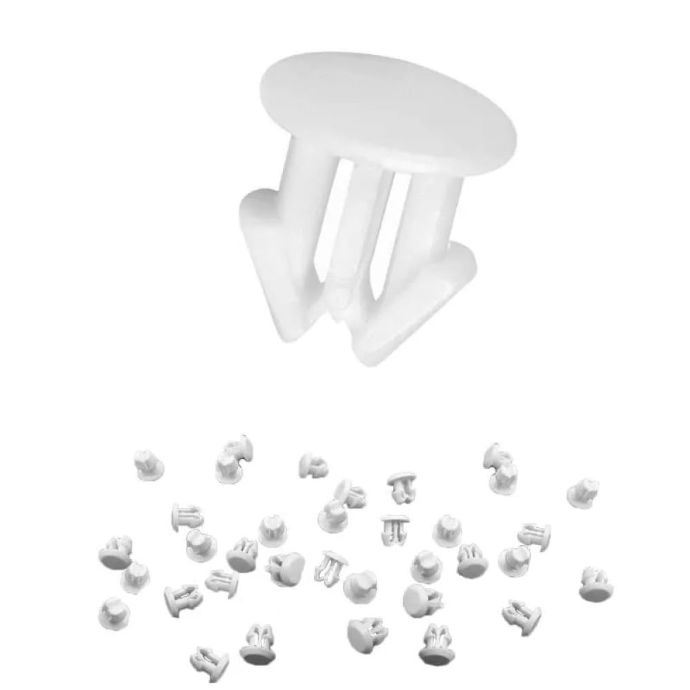 GAMBC® 100 Stück Autokennzeichenknöpfe – Clips – Knöpfe zur Befestigung von Nummernschildern – Material ABS – Universal für italienische Nummernschilder (weiß) von GAMBC