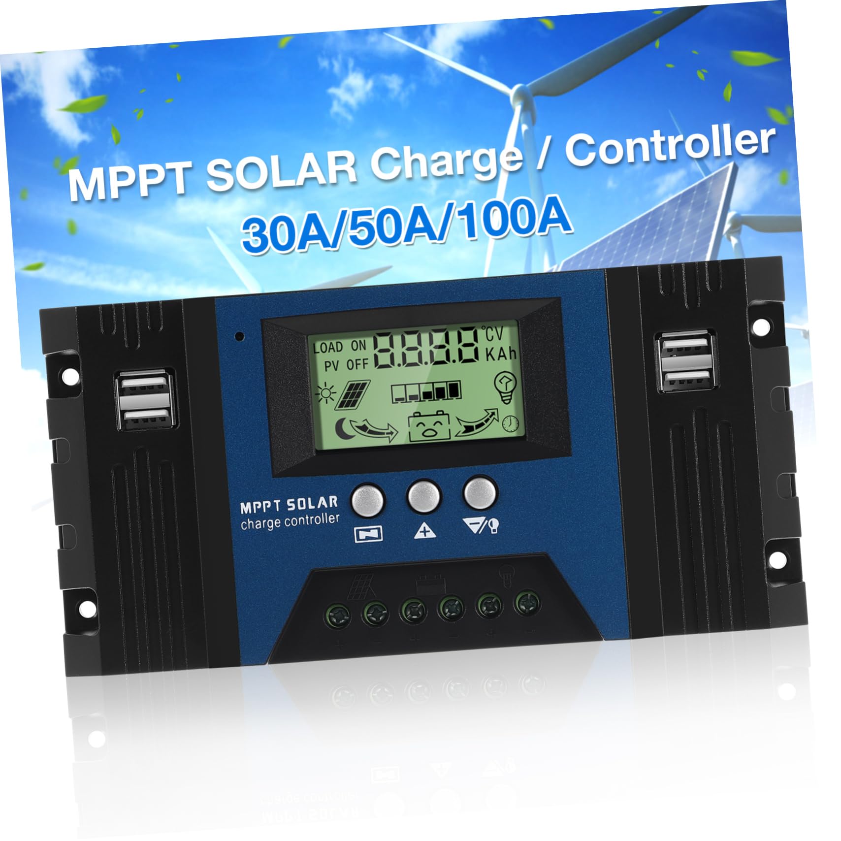 GANAZONO 12V Mppt Solarladungscontroller mit LCD Display Einstellbaren Ladeparametern und Schutzfunktionen für Säure Lithium und Lithium Phosphat Batterien GANAZONO 12V Mppt Solarladungscontroller mit LCD Display Einstellbaren Ladeparametern und Schutzfunktionen für Säure Lithium und Lithium Phosphat Batterien von GANAZONO
