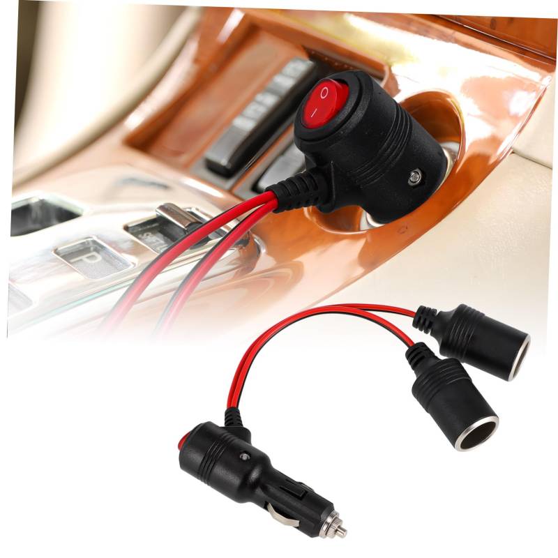 GANAZONO Auto Zigarettenanzünder Adapter mit Schalter zu Zigarettenanzünder Verlängerung Kompaktes Design Schützt Autobatterie für Laden Mehrerer Geräte im Fahrzeug von GANAZONO