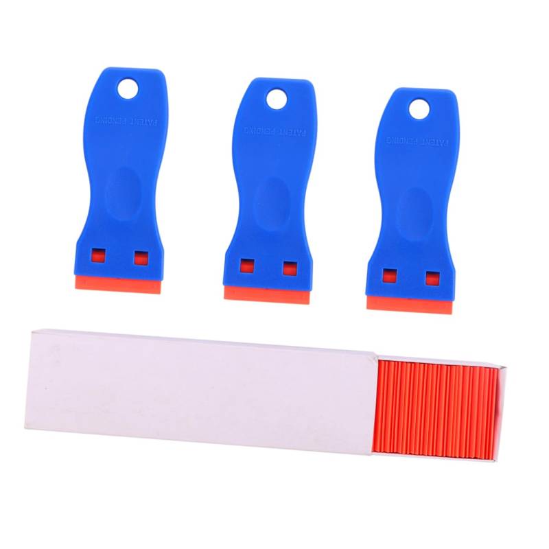 GANAZONO Kunststoff Schaber Set mit Klingen Teiliges Set für Autolack Folierung und Stickerentfernung Ergonomisch rutschfest Vielseitig Einsetzbar für Tapeten und Mehr von GANAZONO