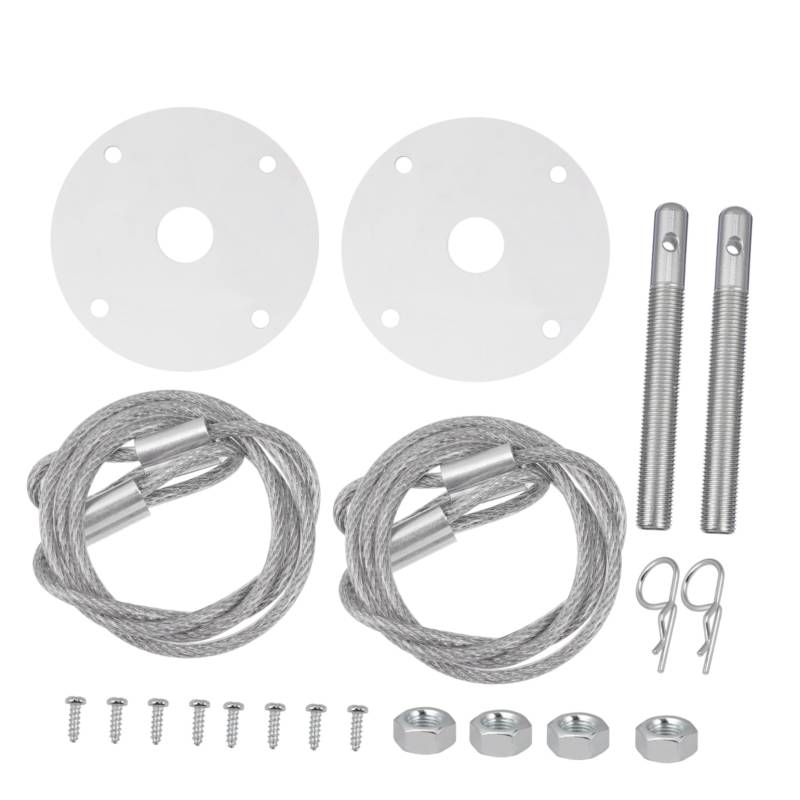 GANAZONO Premium Motorhaubenschloss Kit aus Aluminium mit Haubenstiftplatte Universelles Hook Lock System für Sichere Fahrzeughaubenbefestigung und Verbesserten Stil Rostfrei und Einfach von GANAZONO
