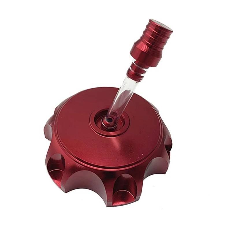 Benzin Tankdeckel Schloss 2021 Aluminiumlegierung Gastankdeckel Tür Gastankdeckel Türabdeckung Schrauben Montage Motorrad Benzintank(Red) von GANGEV