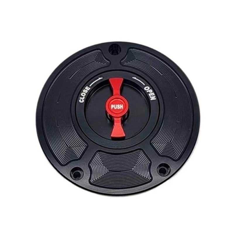 Benzin Tankdeckel Schloss Für Z750 Z 750 2009-2023 Keyless Motorrad Zubehör Benzin Abdeckung Flüssigkeit Reservoir Cove Kraftstoff Tankdeckel Abdeckung(NO Logo Black-Red) von GANGEV