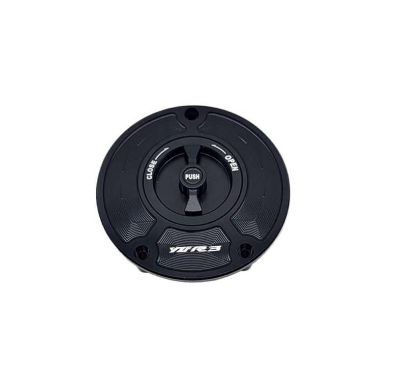 Benzin Tankdeckel Schloss Gas Tankdeckel Abdeckung Benzin Kappe Für YZF R3 YZFR3 YZF-R3 2010-2023 Keyless Motorrad Kraftstoff Gas Tank Kappe Abdeckung(Black and red) von GANGEV