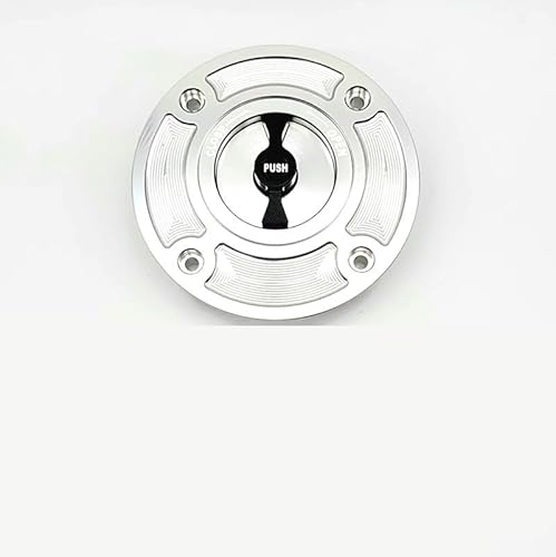 Benzin Tankdeckel Schloss Motorrad CNC Tankdeckel Abdeckung für GSXR600 GSXR750 GSXR1000 GSXR1300 TL1000S TL1000R GS500(Sliver and Black) von GANGEV