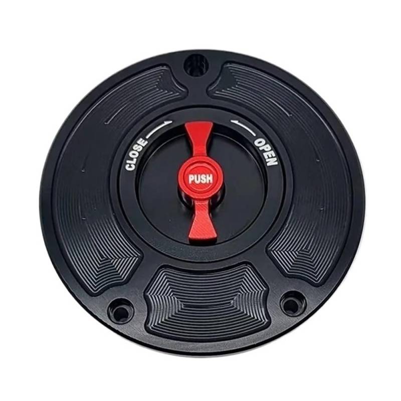 Benzin Tankdeckel Schloss Motorradzubehör Kraftstofftankdeckel Gasöltankabdeckung Benzinabdeckung Für YZF R3 R25 R6 R1 R125 250 2010–2023(Black Red NO Logo) von GANGEV