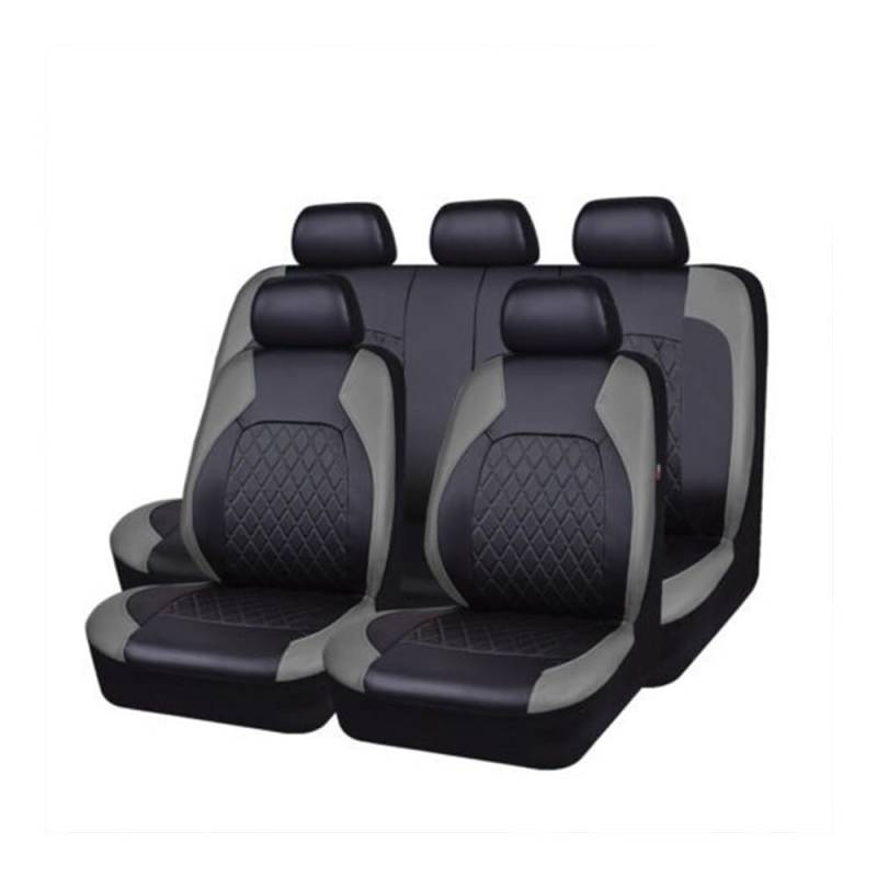 GANGEV Vordersitze universal 9-teiliger Autositzbezug Aus PU, Komplettes Set, Autositzbezüge, Schutzbezüge, Universell Für Autos, LKWs Und SUVs von GANGEV