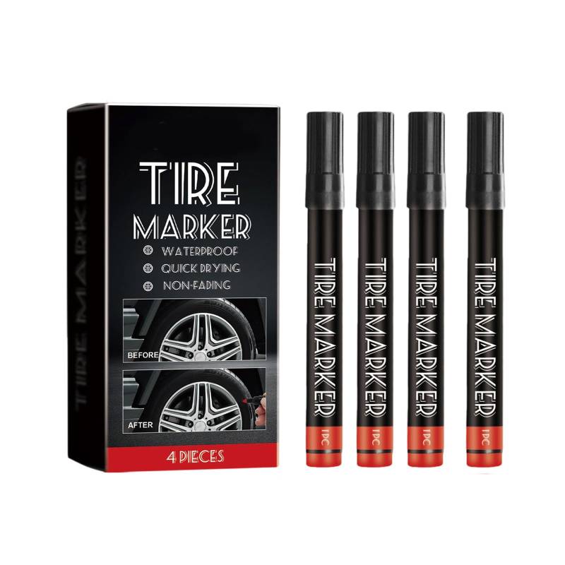 GAOFESA 4 Piece Automobilreifenstempel Kennzeichnung Schreibmarker Stifte Präzise Tipps Design Kratzfest Für Automobilbikereifen von GAOFESA