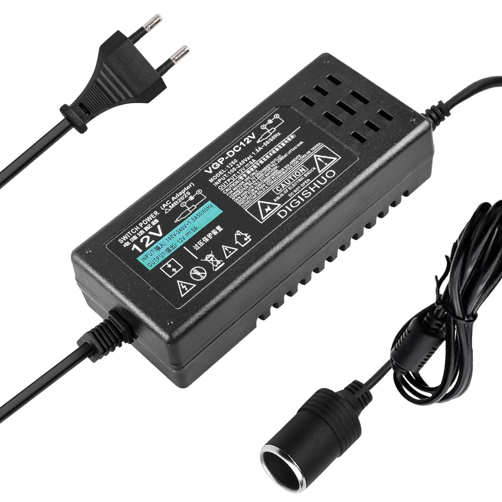 KFZ Netzadapter, 220V Auf 12V 5A Spannungswandler, 60W Zigarettenanzünder-Buchse, Zigarettenanzünder Steckdose, Netzteil Adapter Stromwandler, Netzteil Zigarettenanzünder Wechselrichter für Kühlbox KFZ Netzadapter, 220V Auf 12V 5A Spannungswandler, 60W Zigarettenanzünder-Buchse, Zigarettenanzünder Steckdose, Netzteil Adapter Stromwandler, Netzteil Zigarettenanzünder Wechselrichter für Kühlbox von GAOUTO