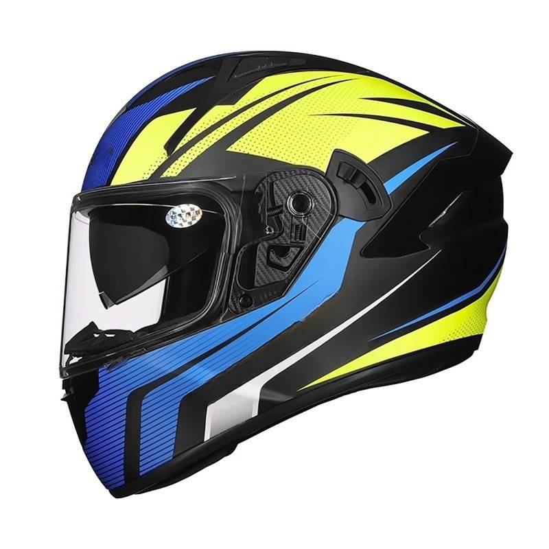 Integralhelm Für Motorradfahrer Vierjahreszeitenhelm Mit Doppelvisier Moped-Straßenhelm Für Den Stadtverkehr Tourenhelm D,L(58-59CM) von GAOZITAIGZ