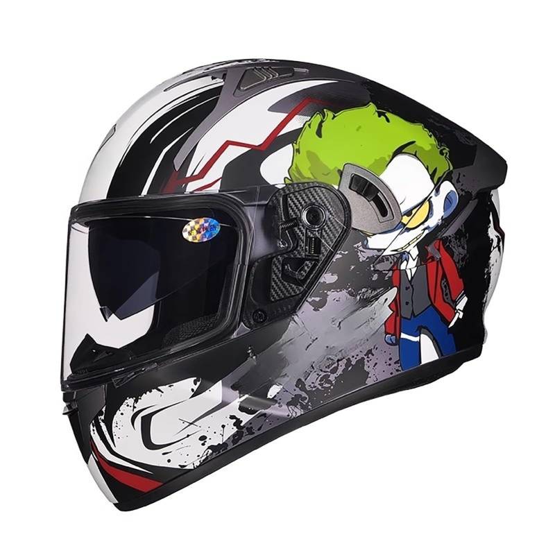 Integralhelm Für Motorradfahrer Vierjahreszeitenhelm Mit Doppelvisier Moped-Straßenhelm Für Den Stadtverkehr Tourenhelm U,L(58-59CM) von GAOZITAIGZ