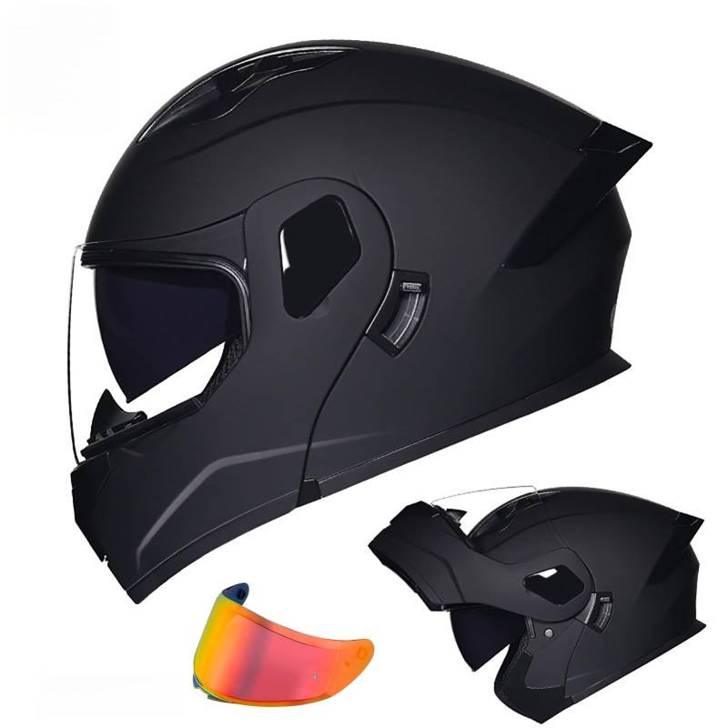 Klapphelm Mit Sonnenblende Modulare Helm Motorrad Helm Integralhelm ECE 2205 Zertifiziert Jethelm Mit Sonnenblende Klapphelm Für Frauen Und Männer A,XXL(61-62CM) von GAOZITAIGZ