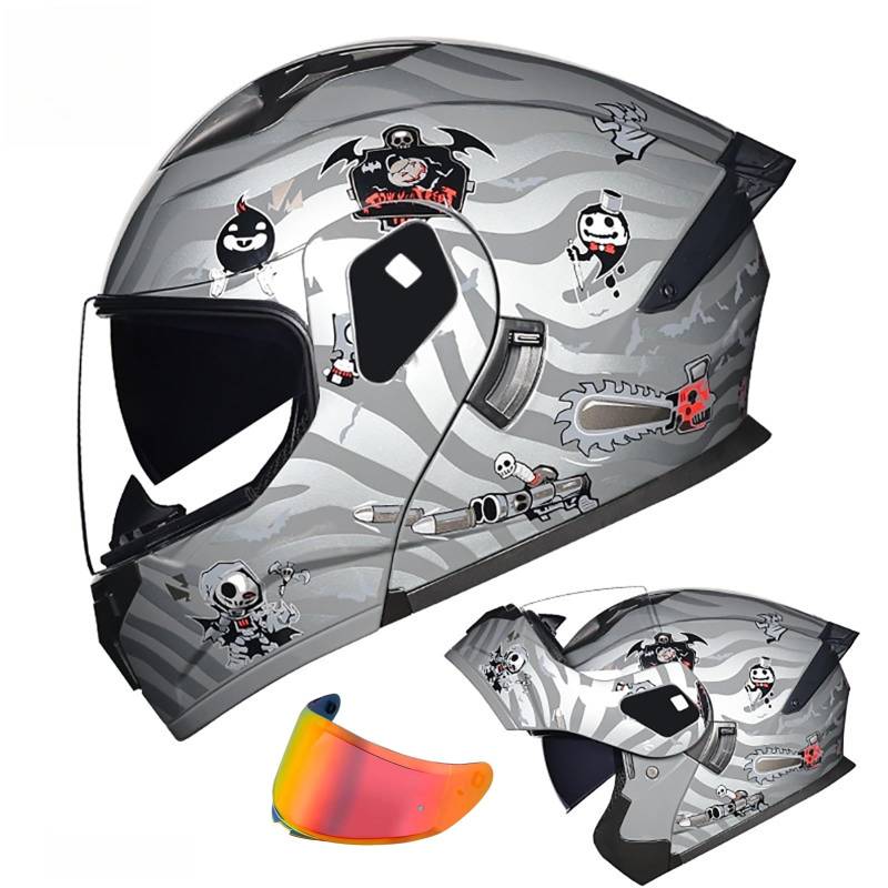Klapphelm Mit Sonnenblende Modulare Helm Motorrad Helm Integralhelm ECE 2205 Zertifiziert Jethelm Mit Sonnenblende Klapphelm Für Frauen Und Männer H,L(59-60CM) von GAOZITAIGZ