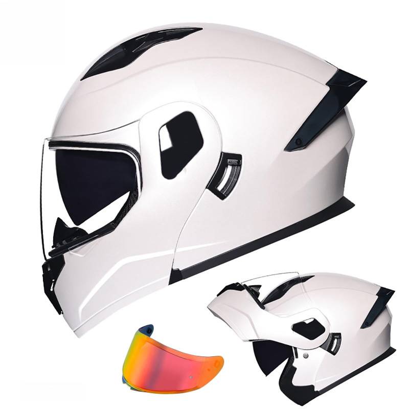 Klapphelm Mit Sonnenblende Modulare Helm Motorrad Helm Integralhelm ECE 2205 Zertifiziert Jethelm Mit Sonnenblende Klapphelm Für Frauen Und Männer J,XXL(61-62CM) von GAOZITAIGZ