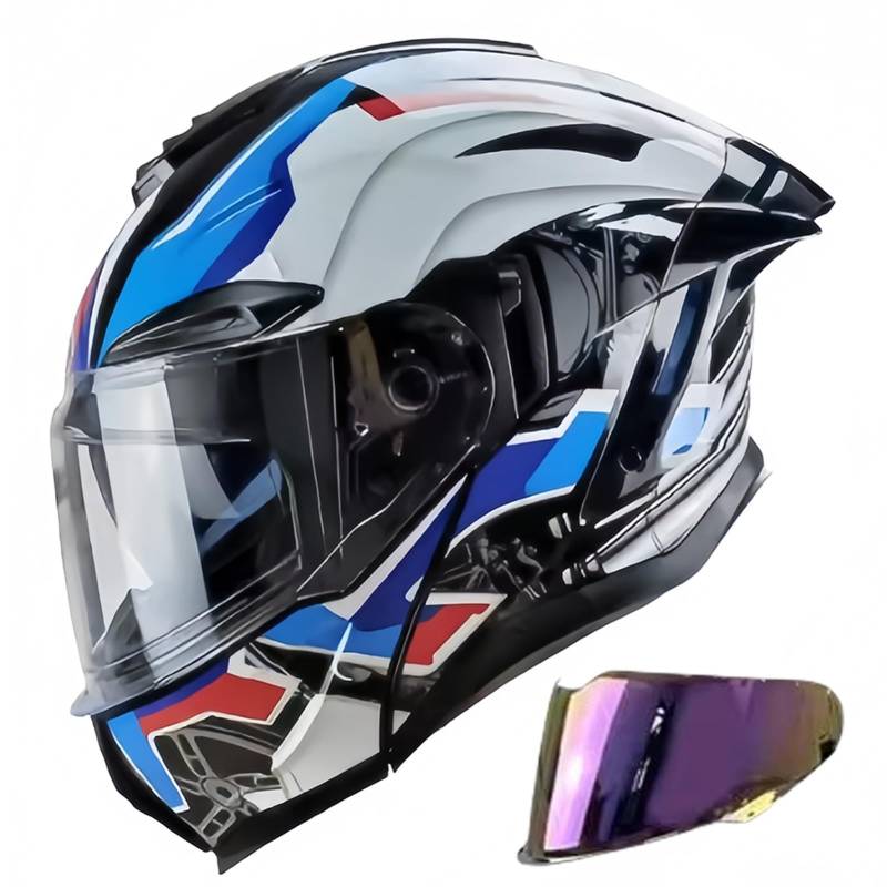 Klapphelm Motorradhelm Integralhelm ECE 2205 Zertifiziert Jethelm Mit Sonnenblende Modulare Helm Integralhelm Für Damen Und Herren F,XXL(61-63CM) von GAOZITAIGZ