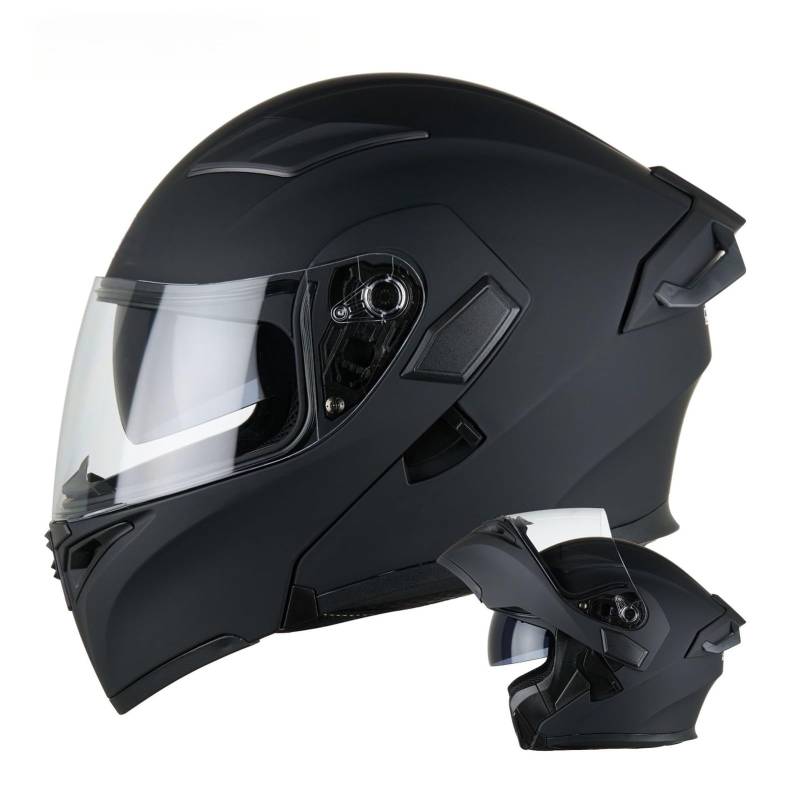 Modularer Helm, ECE/DOT-Geprüfter Integralhelm Für Motorradfahrer Zum Pendeln Und Touren Regenfestes Und Belüftetes Design Unisex A,M(57-58CM) von GAOZITAIGZ