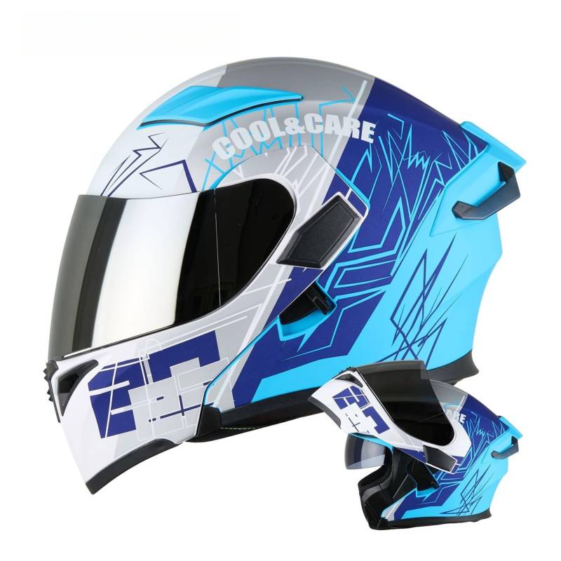 Modularer Helm, ECE/DOT-Geprüfter Integralhelm Für Motorradfahrer Zum Pendeln Und Touren Regenfestes Und Belüftetes Design Unisex I,L(59-60CM) von GAOZITAIGZ