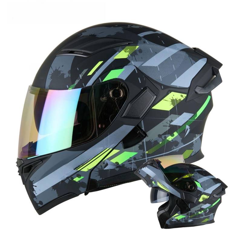 Modularer Helm, ECE/DOT-Geprüfter Integralhelm Für Motorradfahrer Zum Pendeln Und Touren Regenfestes Und Belüftetes Design Unisex M,L(59-60CM) von GAOZITAIGZ