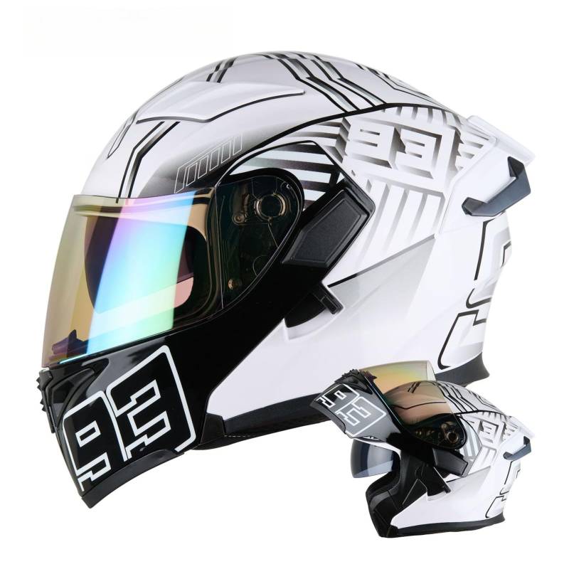 Modularer Helm, ECE/DOT-Geprüfter Integralhelm Für Motorradfahrer Zum Pendeln Und Touren Regenfestes Und Belüftetes Design Unisex P,L(59-60CM) von GAOZITAIGZ