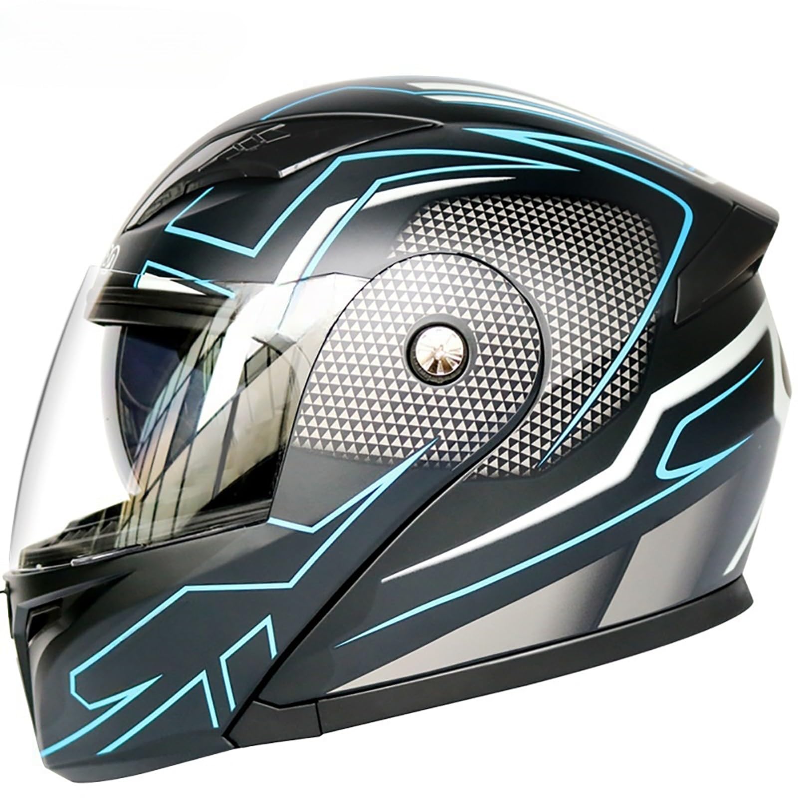 Modularer Motorradhelm ECE/DOT-Geprüft Belüftung Klappdesign Mopedhelm Für Erwachsene Männer Und Frauen Integralhelm Für Das Fahren In Der Stadt F,XXL(63-64CM) von GAOZITAIGZ