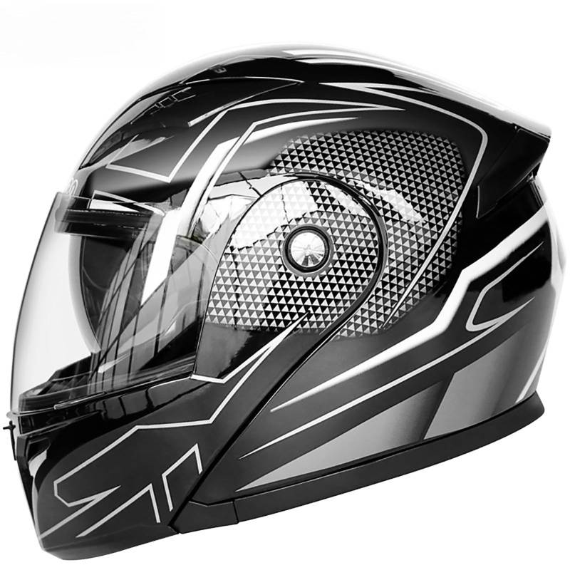 Modularer Motorradhelm ECE/DOT-Geprüft Belüftung Klappdesign Mopedhelm Für Erwachsene Männer Und Frauen Integralhelm Für Das Fahren In Der Stadt H,XL(61-62CM) von GAOZITAIGZ