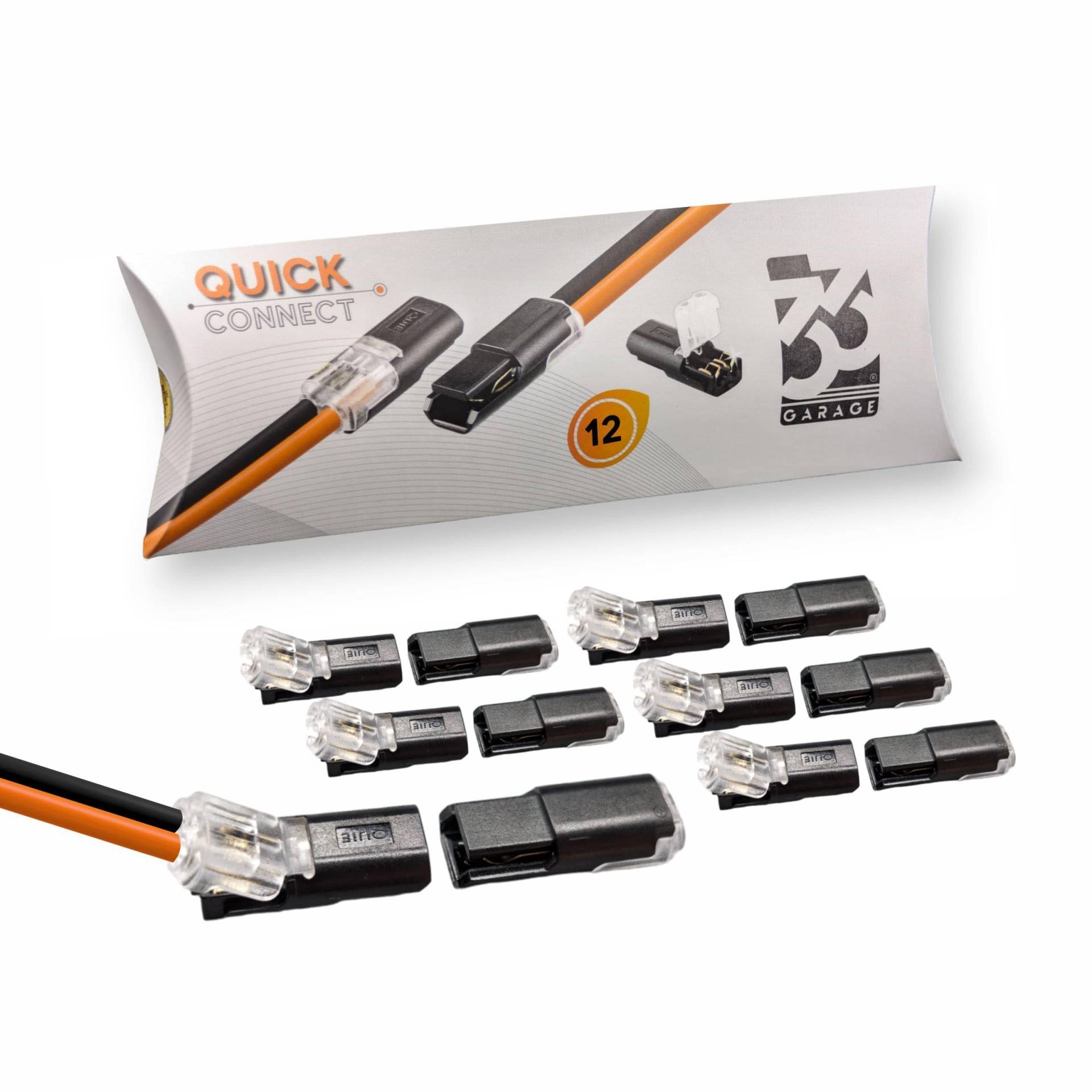 GARAGE33 | 12er Set D2 Quick-Connect Steckverbinder 2-poliger Kabelverbinder Steckverbindung Schnellverbinder Verbindungsstecker Mini Stecker Connector Steckbar 0,35-0,50mm2 5V 12V 18V 24V 30V 36V DC GARAGE33 | 12er Set D2 Quick-Connect Steckverbinder 2-poliger Kabelverbinder Steckverbindung Schnellverbinder Verbindungsstecker Mini Stecker Connector Steckbar 0,35-0,50mm2 5V 12V 18V 24V 30V 36V DC von GARAGE33