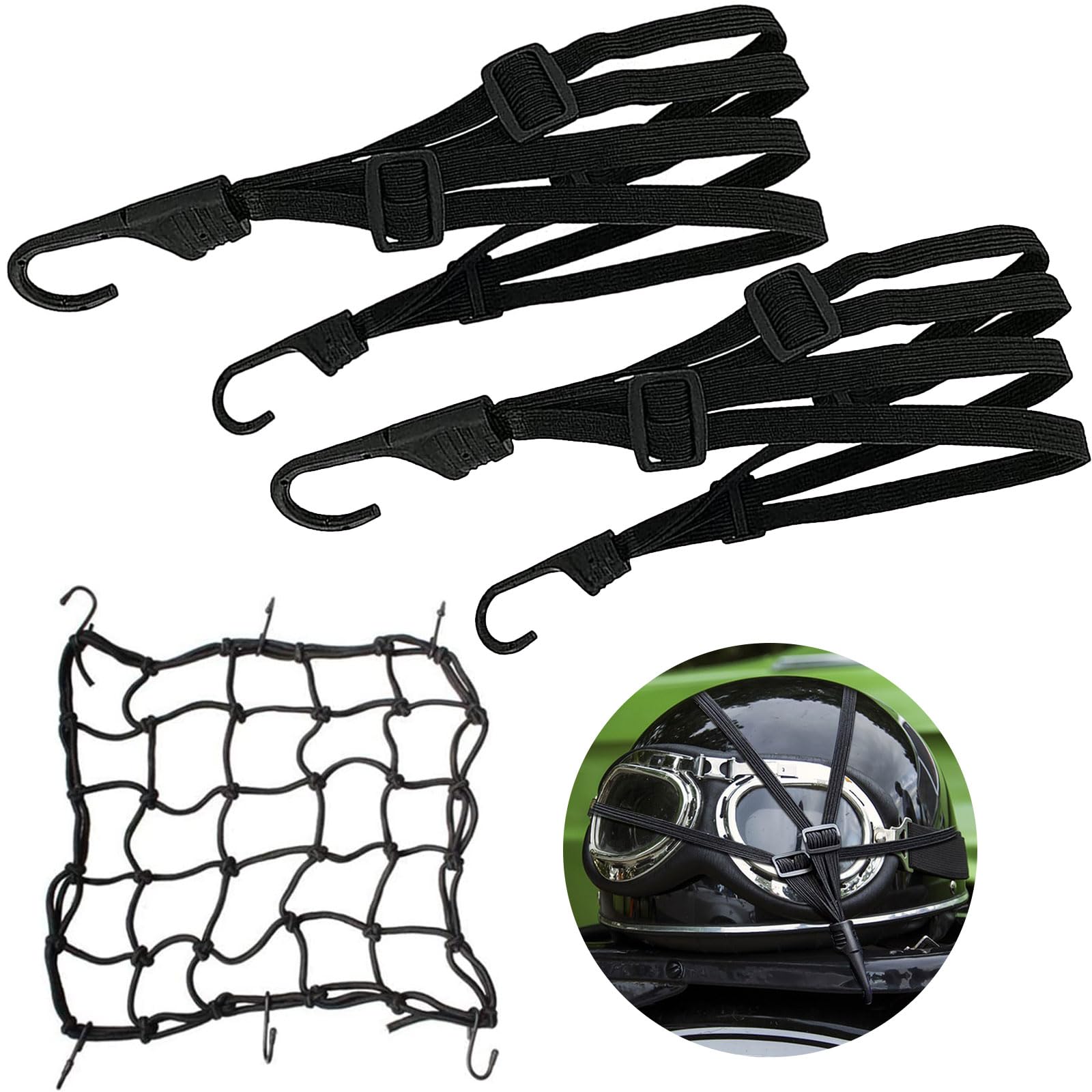 GAROMIA 3 Stück Gepäckspanner Fahrrad Spanngurt Elastische+Motorrad Gepäcknet Spanngurte Fahrradgepäck Wiederverwendbar für Radfahren Motorrad Fixieren von Helm Gepäck GAROMIA 3 Stück Gepäckspanner Fahrrad Spanngurt Elastische+Motorrad Gepäcknet Spanngurte Fahrradgepäck Wiederverwendbar für Radfahren Motorrad Fixieren von Helm Gepäck von GAROMIA