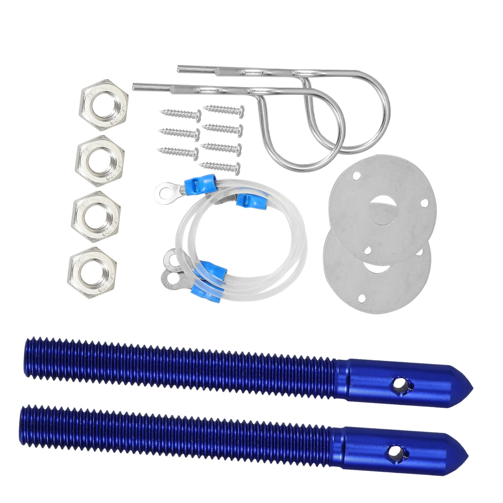GARVALON 1 Satz Motorhaubenschloss Kit, Aluminium Motorhaubenstift, Schnellverschluss Motorhaubenstiftplatte, Motorhaubenstift Verriegelungssatz, Motorhaubenschloss, Motorhaubenklammern, von GARVALON