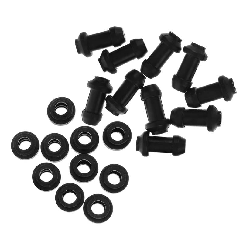 GARVALON 10 Sets Motorradzubehör Set Schmiernippelkappe Gummiabdeckung Bremsentlüftungsschraubenabdeckungen Bremsentlüftungsschraubenkappen Bremsentlüftungskappen Motorrad von GARVALON