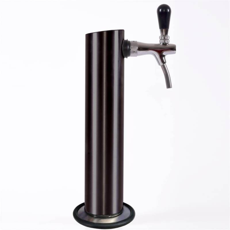 Schwarze Schanksäule mit Kompensatorschankhahn & Fuß für Bierbar BK160 von Exquisit von GDW