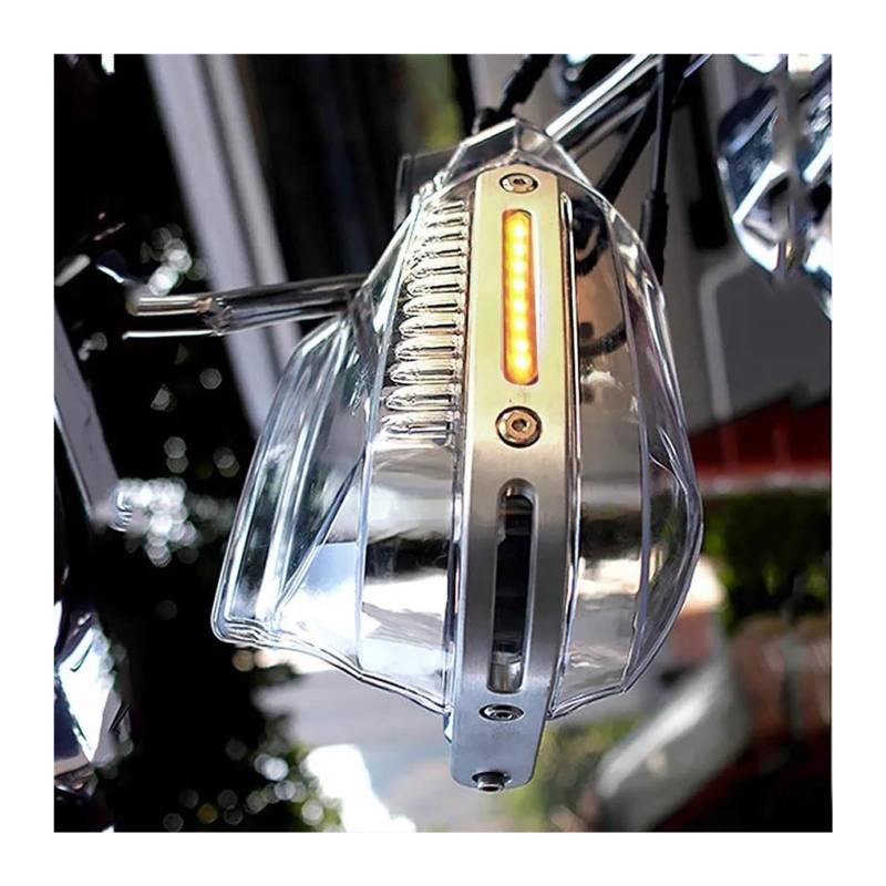 Lenker Handschutz Motorrad Für FO&RZA 300 2019 Für Super Cub CBF 600 FMX 650 Cb600F Sh 125I Handschutz Schutz Windschutzscheibe Mit Licht Hand Guards Schutz(Clear-Amber Light) von GATAVCTKPY