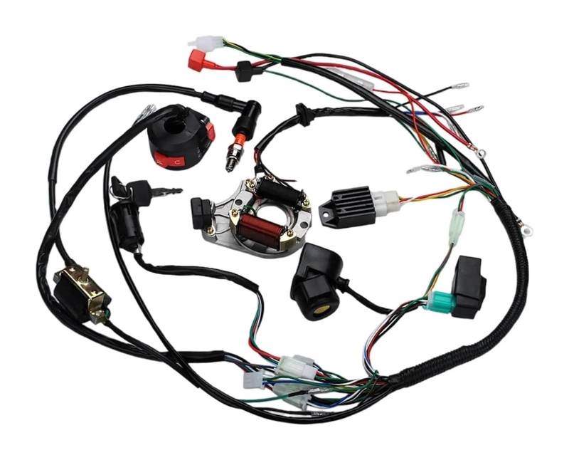 Motorrad Zündspule Für Motorrad Magneto Stator Spule Motorrad Stator Spule 1Set Voll Komplette Elektrik Kabelbaum Funken Magnet Relais Stator Motorradzündung von GATAVCTKPY