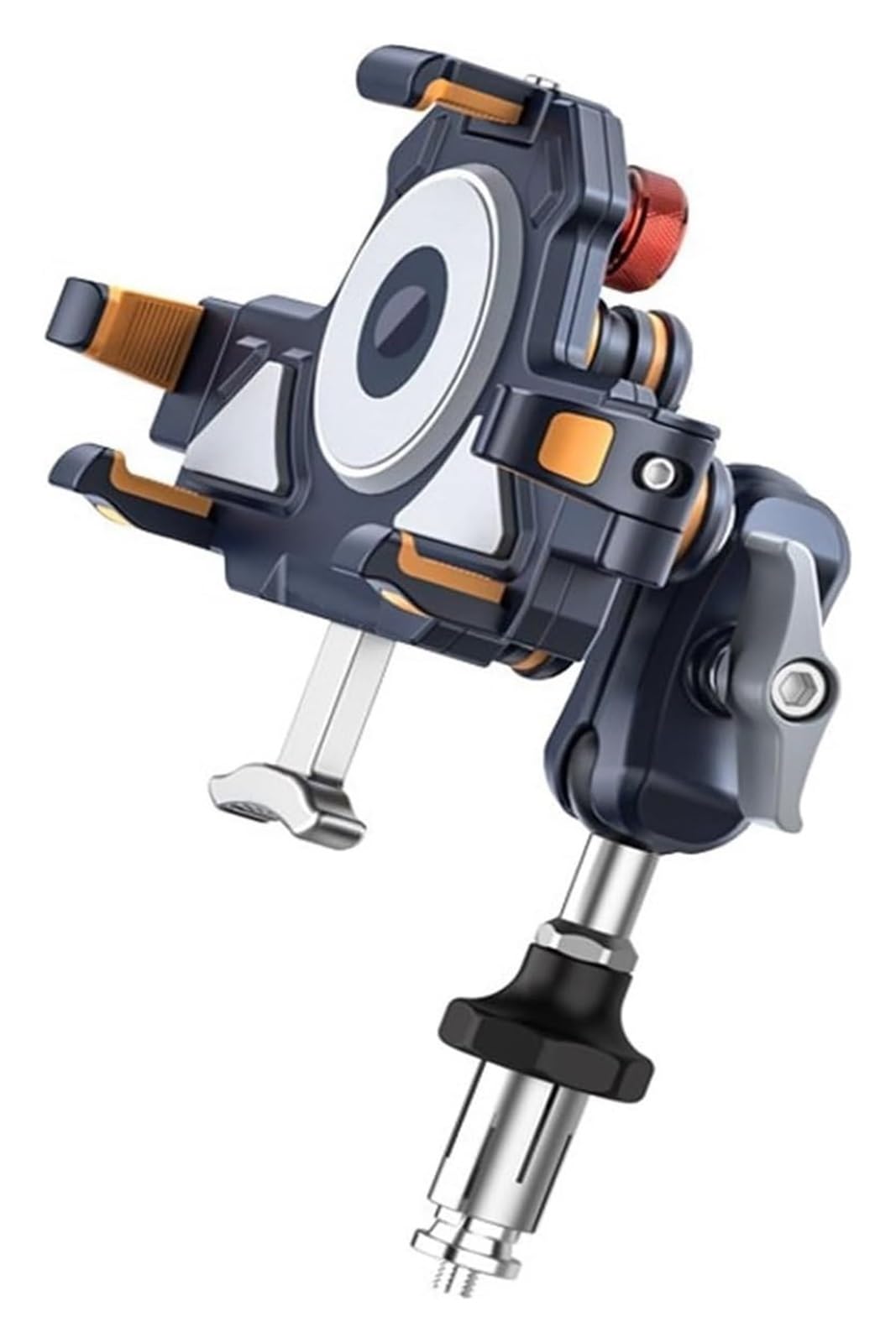 Navigation Halterung 360 Grad Verstellbarer Dual-Modell Kabelgebundener Kabelloser Lade-wasserdichter Stoßfester Motorrad-Telefonhalter Aus Metall Navigationshalterung(A) von GATAVCTKPY