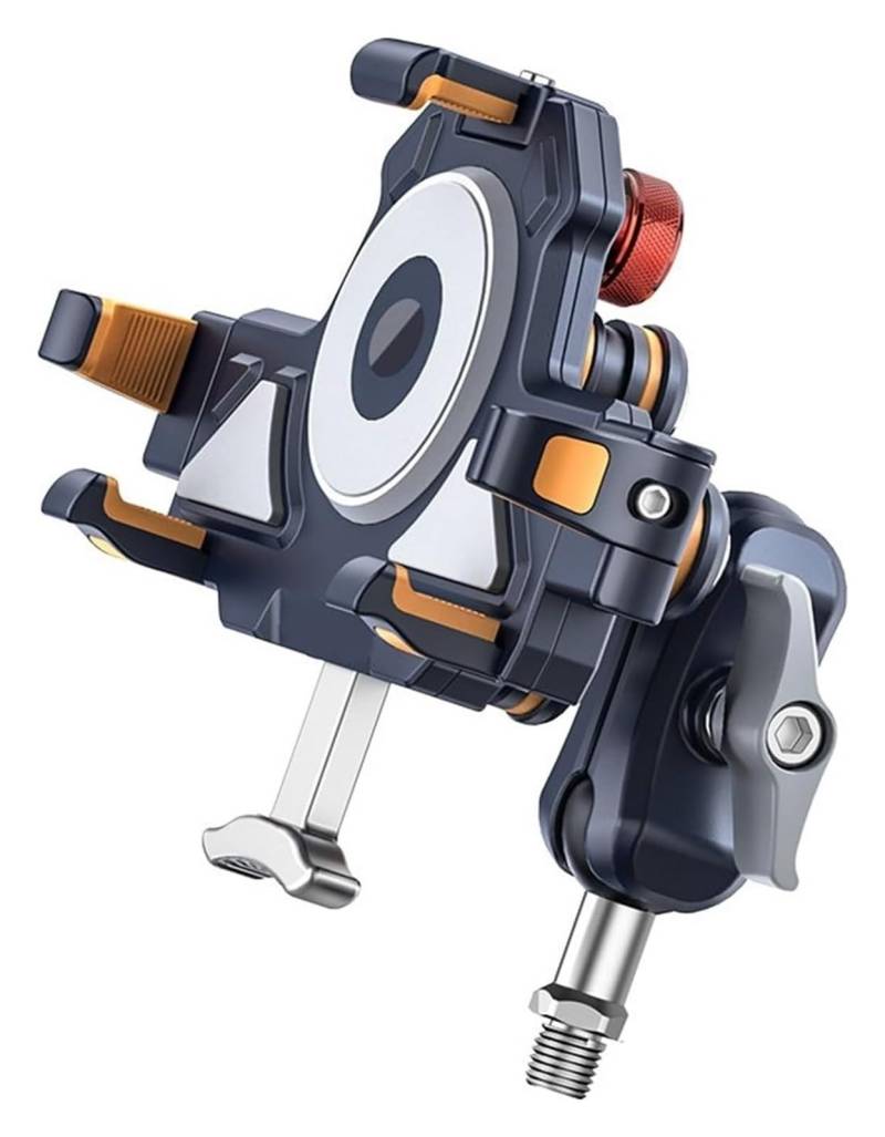 Navigation Halterung 360 Grad Verstellbarer Dual-Modell Kabelgebundener Kabelloser Lade-wasserdichter Stoßfester Motorrad-Telefonhalter Aus Metall Navigationshalterung(F) von GATAVCTKPY