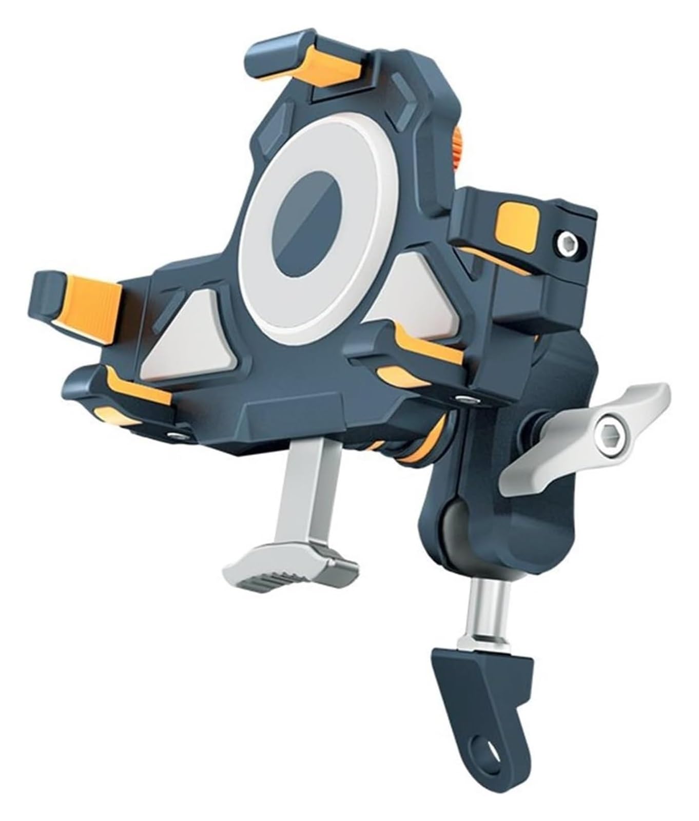 Navigation Halterung 360 Grad Verstellbarer Dual-Modell Kabelgebundener Kabelloser Lade-wasserdichter Stoßfester Motorrad-Telefonhalter Aus Metall Navigationshalterung(V) von GATAVCTKPY