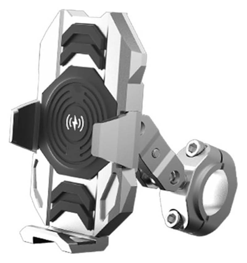 Navigation Halterung Aluminium Stoßfest Wasserdicht 15 W Kabelloses Ladegerät Motorrad-Telefon GPS-Halterung Navigationshalterung Handy-Halterung Navigationshalterung von GATAVCTKPY