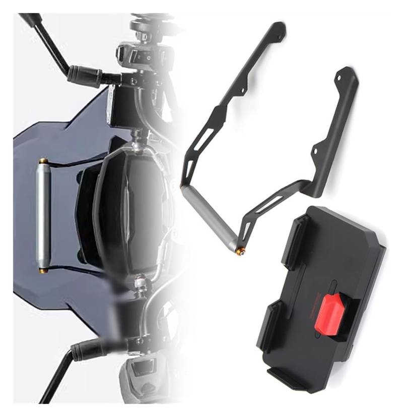 Navigation Halterung Für A&prilia Sr Gt200 SR GT200 GT 200 2022 2023 12mm/22mm GPS Motorrad Zubehör Navigation Halterung Drahtlose Lade Unterstützung Navigationshalterung(Set - 22MM) von GATAVCTKPY