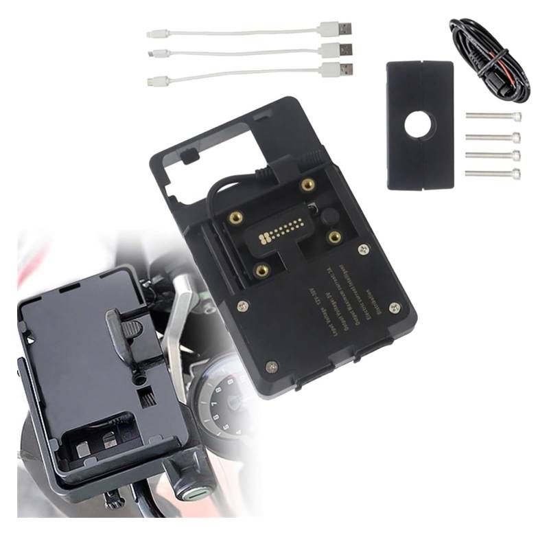 Navigation Halterung Für B&MW R1200GS Für Adventure LC F700GS F800GS CRF1000L R1250GS ADV Telefonnavigationshalterung USB-Ladeanschluss 12MM Überrollbügel Navigationshalterung(USB 12mm Clip) von GATAVCTKPY