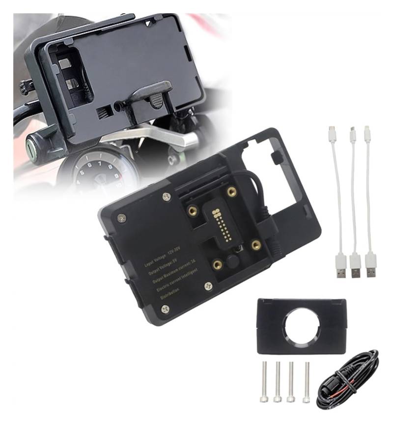 Navigation Halterung Für B&MW R1200GS Für Adventure LC F700GS F800GS CRF1000L R1250GS ADV Telefonnavigationshalterung USB-Ladeanschluss 12MM Überrollbügel Navigationshalterung(USB 22mm Clip) von GATAVCTKPY