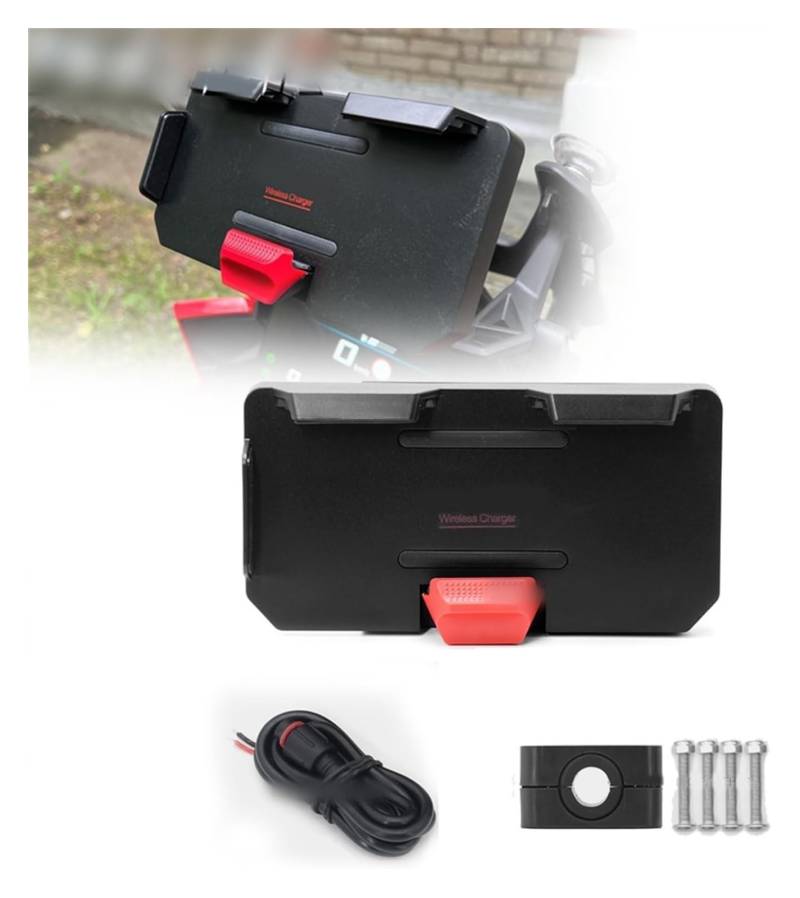 Navigation Halterung Für B&MW R1200GS R1250GS ADV CRF1100L F900XR R1150GS F700GS F800GS 12mm 16mm 22mm GPS-Telefon USB-Navigationshalterung Mit Kabelloser Aufladung Navigationshalterung(12mm - Phone H von GATAVCTKPY