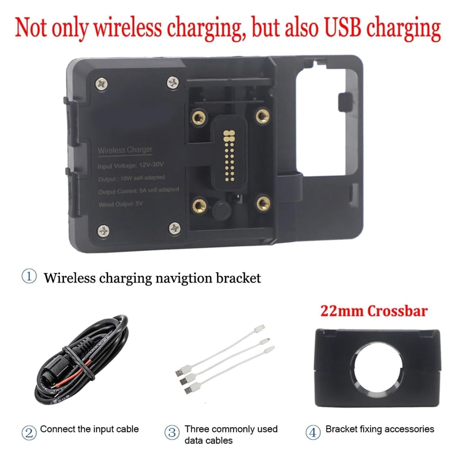Navigation Halterung Für B&MW R1200GS R1250GS ADV Motorrad USB-Ladegerät Handyhalter Ständer Halterung Navigationshalterung Navigationshalterung(Wireless 22mm Clip) von GATAVCTKPY