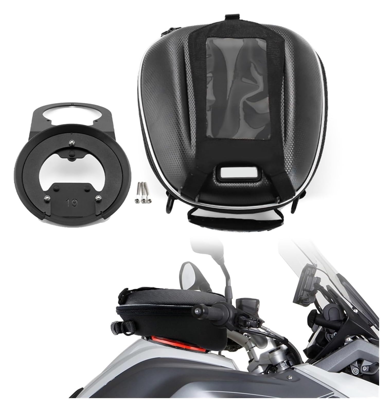 Navigation Halterung Für CB500X CB 500 X 2019-2023 500X Motorrad wasserdichte Gepäck Navigation Racing Tasche Rucksack Tank Taschen Tanklock Navigationshalterung(Bag and Tanklock Set) von GATAVCTKPY