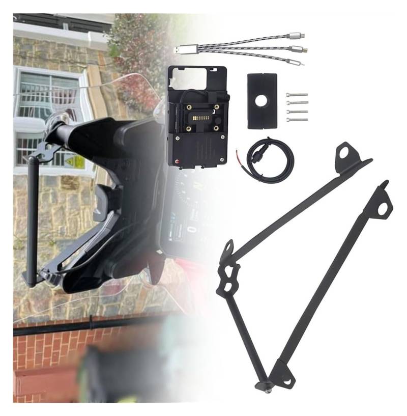Navigation Halterung Für D&ucati Für MULTISTRADA V4 S V4S 2021 + Handy GPS Halterung Navigation Halterung USB Und Drahtlose Ladestation Navigationshalterung(12mm USB Stand) von GATAVCTKPY