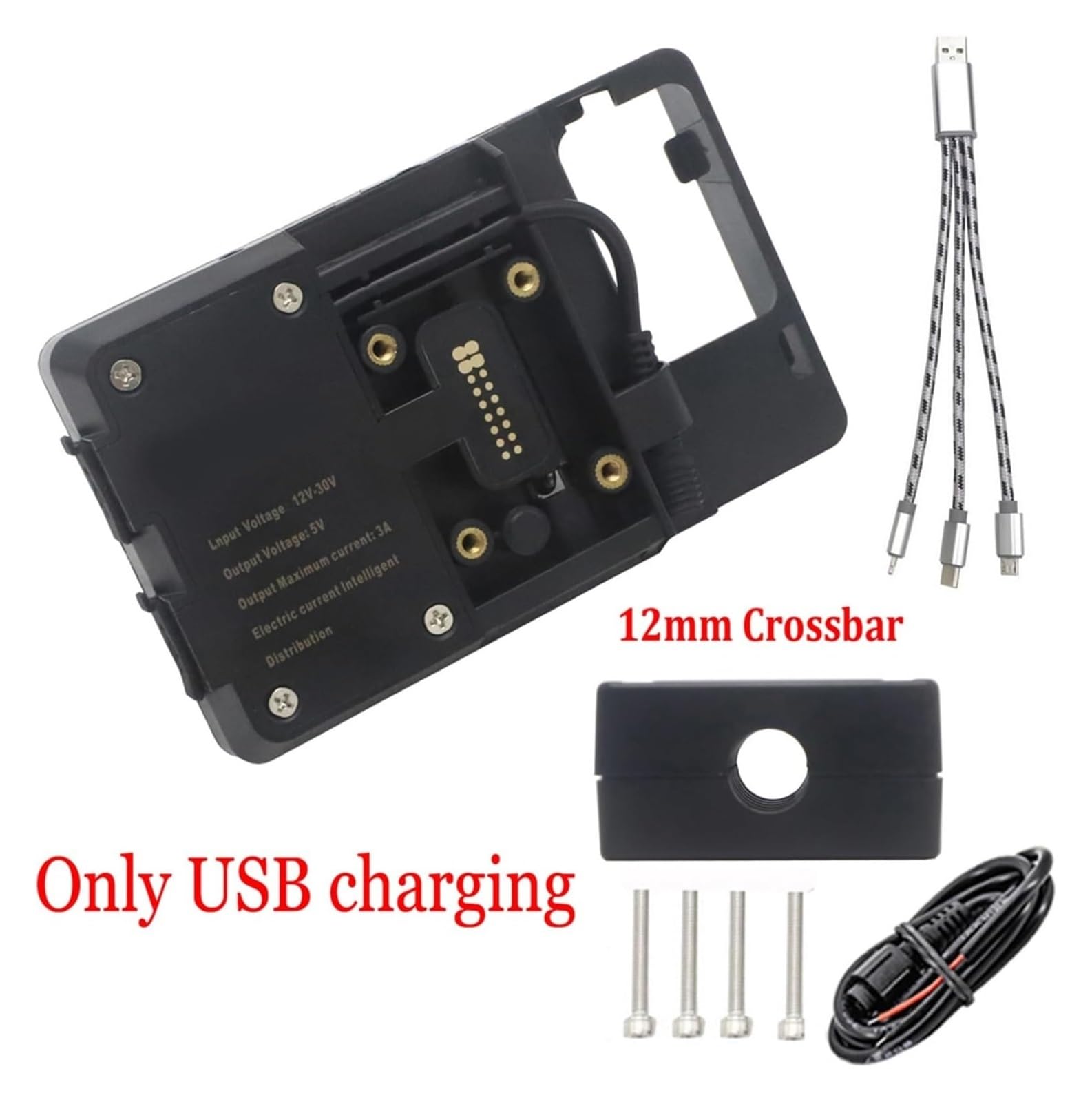 Navigation Halterung Für D&ucati Für MULTISTRADA V4 S V4S 2021 + Handy GPS Halterung Navigation Halterung USB Und Drahtlose Ladestation Navigationshalterung(USB 12mm Clip) von GATAVCTKPY