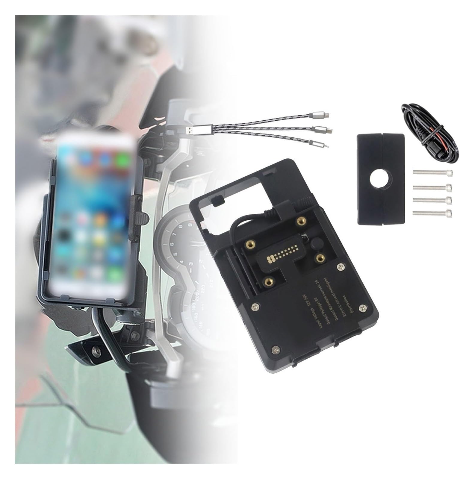 Navigation Halterung Für D&ucati Für MULTISTRADA V4 S V4S 2021 + Handy GPS Halterung Navigation Halterung USB Und Drahtlose Ladestation Navigationshalterung(USB 12mm Clip) von GATAVCTKPY